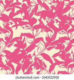 Seamless floral pattern with branches and leaves for textile, fabrics,scrapbooking and web design . Stylized colorful branches.