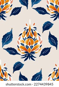 Patrón floral sin foco. Fondo botánico brillante.