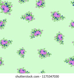  seamless floral pattern with bright colorful small flowers 