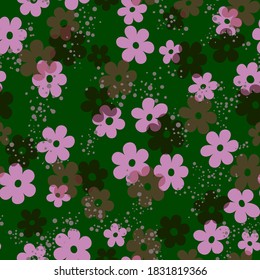 Seamless floral pattern. Bright cute print for textiles and paper. Vector illustration.