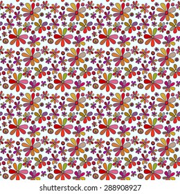 Seamless floral pattern. The bright, elegant, colorful flowers on a light gray background.