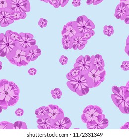 seamless floral pattern with bright flowers on a light background