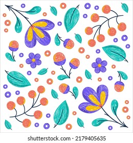 Seamless floral pattern bright illustration