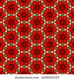The seamless floral pattern in bright red makes it stand out, adding a natural atmosphere. It is suitable for decorations that require uniqueness and unlike any other.