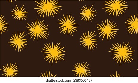 Seamless floral pattern. Bright summer print with exotic plants. Floral seamless pattern in line art style. Holiday celebration scene. Handdravn vector objects.