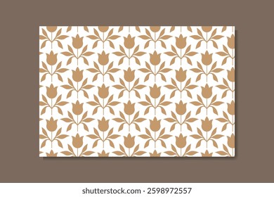 seamless floral pattern in brown with white background for backdrop design