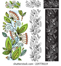 Seamless floral pattern with pattern brush