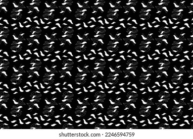 Seamless floral pattern with bud and leaves for your design. Textile print, design for invitation, wedding card or abstract background. Vintage Swiss style. Vector illustration