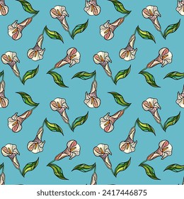 Seamless floral pattern with calla lilies flowers. Vector illustration 