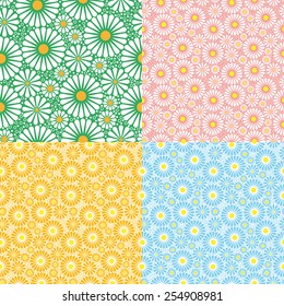 seamless floral pattern of camomile