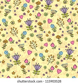 Seamless floral pattern. Can be used for wallpaper, pattern fills, web page background, surface textures, textile.