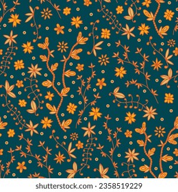 Seamless floral pattern. Can be printed on any material: package, merch, fabric, home.