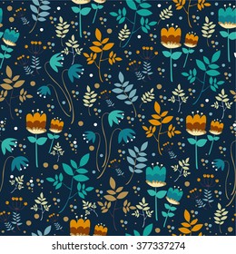 seamless floral pattern. can be used for wallpapers, pattern fills, surface textures. very beautiful seamless pattern. pattern on a dark background