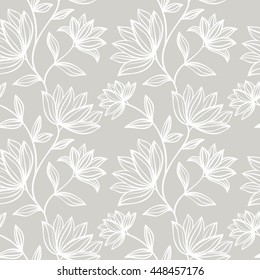 Seamless floral pattern can be used for wallpaper, website background, wrapping paper. Leaf natural bright pattern. Summer design. Flower concept.