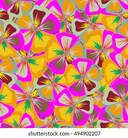 Seamless floral pattern can be used for wallpaper, website background, wrapping paper. Leaf natural varicolored pattern. Summer design. Vector Flower concept.