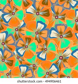 Seamless floral pattern can be used for wallpaper, website background, wrapping paper. Leaf natural varicolored pattern. Summer design. Vector Flower concept.