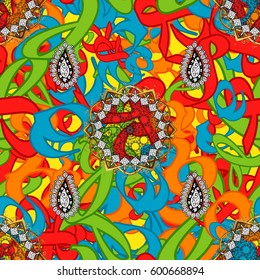 Seamless floral pattern can be used for wallpaper, website background, wrapping paper. Vector flower concept. Leaf natural pattern in colors. Summer design.