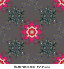Seamless floral pattern can be used for wallpaper, website background, wrapping paper. Summer design. Vector flower concept. Leaf natural pattern in colors.