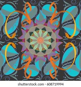 Seamless floral pattern can be used for wallpaper, website background, wrapping paper. Summer design. Vector flower concept. Leaf natural pattern in colorful colors.