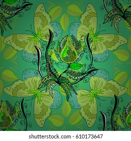 Seamless floral pattern can be used for wallpaper, website background, wrapping paper. Vector flower concept. Leaf natural pattern in colors. Summer design.