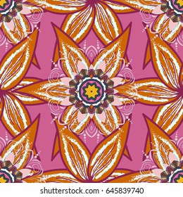 Seamless floral pattern can be used for wallpaper, website background, wrapping paper. Summer design. Vector flower concept. Leaf natural pattern in blue colors.