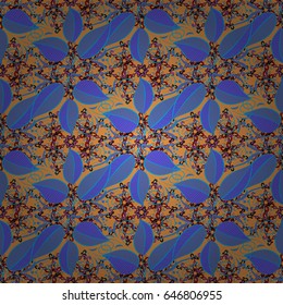 Seamless floral pattern can be used for wallpaper, website background, wrapping paper. Summer design. Vector leaf concept. Leaf natural pattern in blue colors.