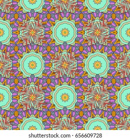 Seamless floral pattern can be used for wallpaper, website background, wrapping paper. Leaf natural pattern in colors. Summer design. Vector flower concept.