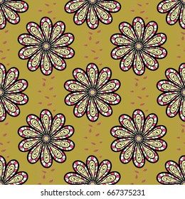 Seamless floral pattern can be used for wallpaper, website background, wrapping paper. Vector flower concept. Leaf natural pattern in colors. Summer design.