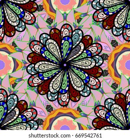 Seamless floral pattern can be used for wallpaper, website background, wrapping paper. Leaf natural pattern in blue colors. Summer design. Vector flower concept.