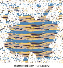 seamless floral pattern in cartoon style
