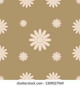 Seamless floral pattern with chamomile. Vector illustration. Color flower in flat style.
