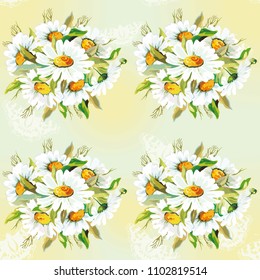 Patrón floral sin fisuras con chamóiles 