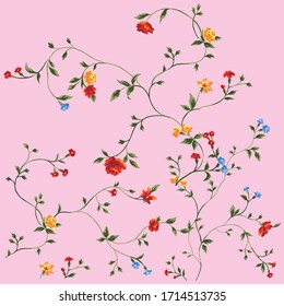 Patrón floral sin fisuras con textura de flor de cerezo sobre fondo blanco