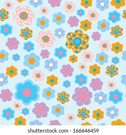 Seamless floral pattern in a children's style