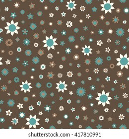 Seamless floral pattern in chocolate palette