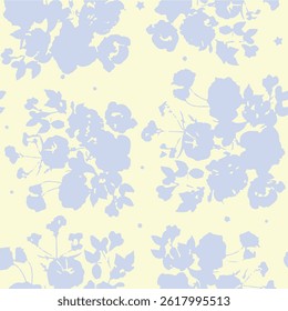 Padrão floral sem emenda, impressão de flor clássica com flores selvagens em uma colheita. Design botânico delicado: flores pequenas desenhadas à mão, folhas em um fundo branco. Ilustração vetorial