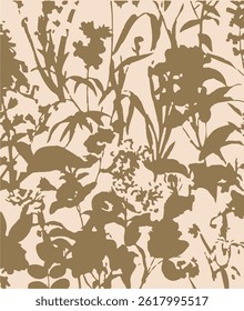 Seamless floral pattern, classic flower print with wild flowers in a vintage. Delicate botanical design: hand drawn small flowers, leaves on a white background. Vector illustration