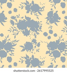 Padrão floral sem emenda, impressão de flor clássica com flores selvagens em uma colheita. Design botânico delicado: flores pequenas desenhadas à mão, folhas em um fundo branco. Ilustração vetorial