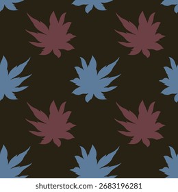 Seamless floral pattern, classic flower ornament, abstract ditsy print in vintage motif. Elegant botanical design of beautiful large wild flowers, leaves, small branches, herbs. Vector illustration.