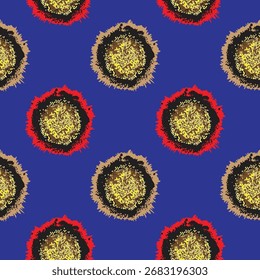Padrão floral sem emenda, ornamento de flor clássico, impressão disy abstrato no motivo vintage. Design botânico elegante de belas grandes flores selvagens, folhas, pequenos ramos, ervas. Ilustração vetorial.