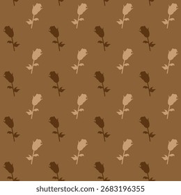 Patrón floral sin fisuras, adorno clásico de la flor, impresión sucia abstracta en motivo vintage. Elegante diseño botánico de hermosas flores silvestres Grandes, hojas, ramas Pequeñas, hierbas. Ilustración vectorial.