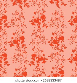 Padrão floral sem emenda, ornamento de flor clássico, impressão disy abstrato no motivo vintage. Design botânico elegante de belas grandes flores selvagens, folhas, pequenos ramos, ervas. Ilustração vetorial.


