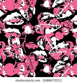 Padrão floral sem emenda, ornamento de flor clássico, impressão disy abstrato no motivo vintage. Design botânico elegante de belas grandes flores selvagens, folhas, pequenos ramos, ervas. Ilustração vetorial.

