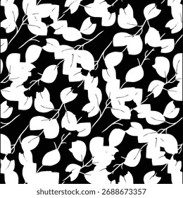 Seamless floral pattern, classic flower ornament, abstract ditsy print in vintage motif. Elegant botanical design of beautiful large wild flowers, leaves, small branches, herbs. Vector illustration.
