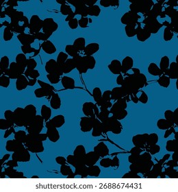 Seamless floral pattern, classic flower ornament, abstract ditsy print in vintage motif. Elegant botanical design of beautiful large wild flowers, leaves, small branches, herbs. Vector illustration.
