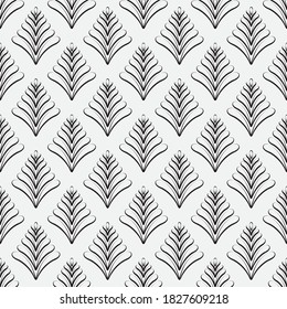 Seamless floral pattern. Classical antique vector ornament. Geometric repeating texture.