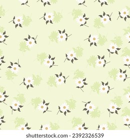 Seamless floral pattern. Climbing flowers wallpaper. Stylised plants, monochrome background. Design for wrapping paper, textile, fabric, wedding invitations, cover phon
