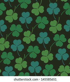 Seamless floral pattern with clover, trefoil. Endless background texture with flowers