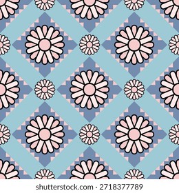 Colección de patrón floral sin fisuras con flores botánicas abstractas y Formas orgánicas. Diseño de repetición decorativo con una paleta de colores vintage moderna, conveniente para la materia textil, tela, Fondo de pantalla, papel de embalaje, diseño superficial, papelería, embalaje, y fondos digitales