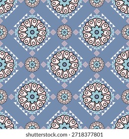 Colección de patrón floral sin fisuras con flores botánicas abstractas y Formas orgánicas. Diseño de repetición decorativo con una paleta de colores vintage moderna, conveniente para la materia textil, tela, Fondo de pantalla, papel de embalaje, diseño superficial, papelería, embalaje, y fondos digitales